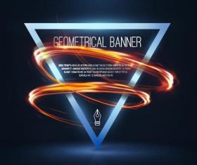 triangle with shining swirl and blue background vector 01