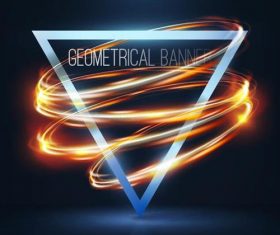 triangle with shining swirl and blue background vector 02