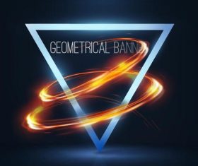 triangle with shining swirl and blue background vector 03