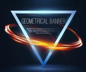 triangle with shining swirl and blue background vector 04