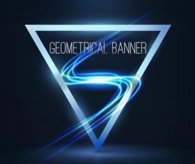 triangle with shining swirl and blue background vector 05