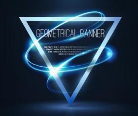 triangle with shining swirl and blue background vector 06
