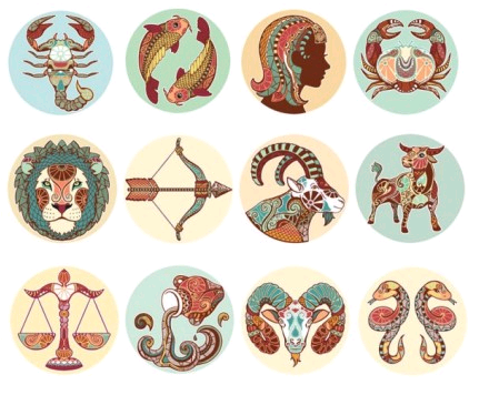 twelve constellations illustrator patterns vector design