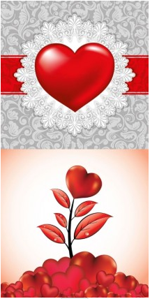 valentine day heartshaped elements shiny vector