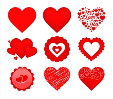 valentine heart icons Free vectors graphic