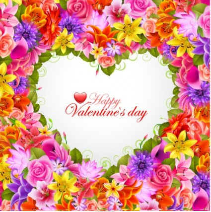 valentines day flowers background 04 vectors