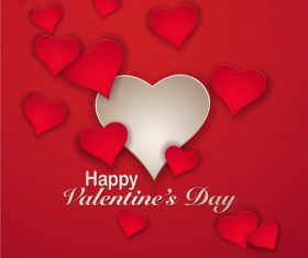 valentines greeting card red template vector