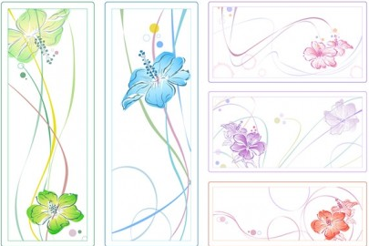 watercolor style flowers vector