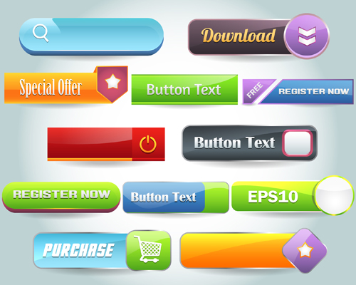 web button 9 creative vector set free download