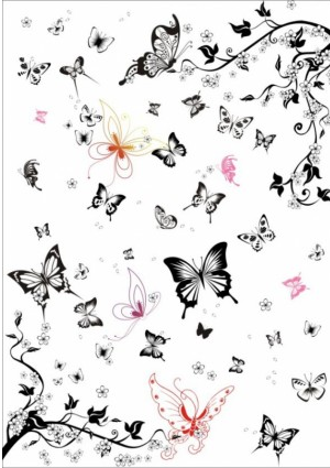 white butterfly set vector