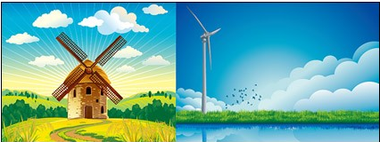 windmill classic and modern vector