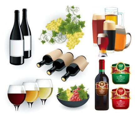 wine and beer vector graphics