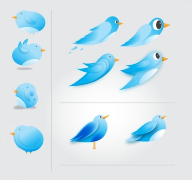 witter Birds Icons Free vector