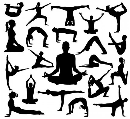 yog silhouette 03 vector set