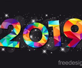 2019 Carte Voeux template vector