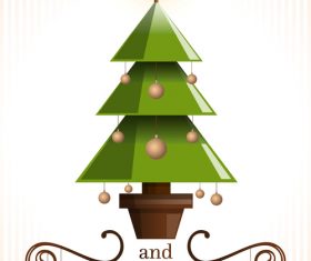 2019 New Year background with green christmas tree vector