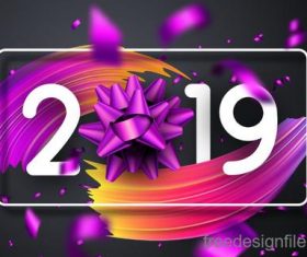 2019 new year design with abstract background vector