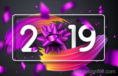 2019 new year design with abstract background vector