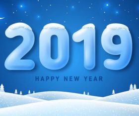 2019 new year winter night design vector