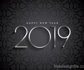 2019 new year with floral background vector