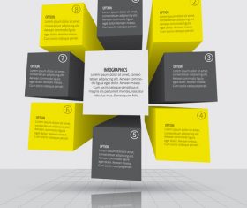 3D infographic template vector design 01