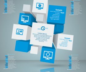 3D infographic template vector design 02