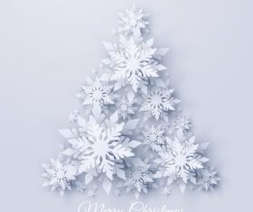 3D snowflake christmas tree vector
