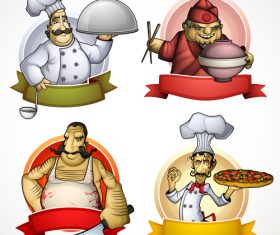 4 Kind chef labels vector