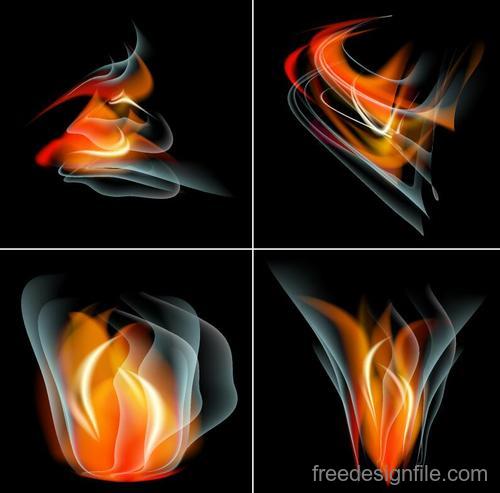 4 kind abstract fire illustration vector