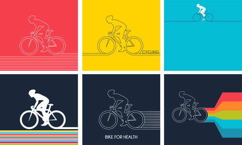 6 bicycle background vector