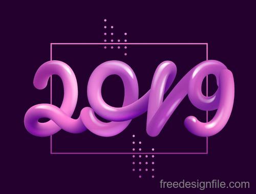 Abstract 2019 new year design vectors