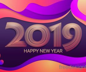 Abstract New Year 2019 design vector material