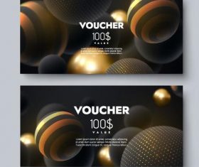 Abstract gift voucher template vector