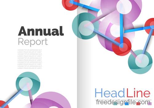 Annual report brochure cover template vector 02