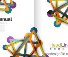 Annual report brochure cover template vector 05