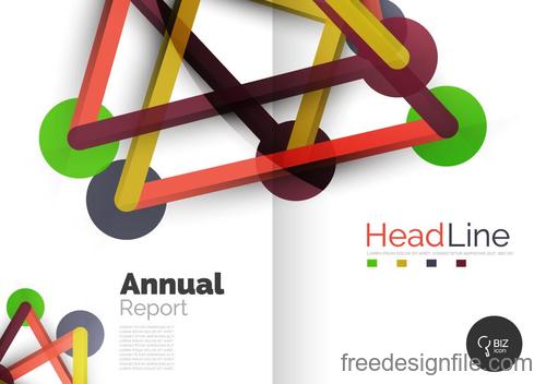 Annual report brochure cover template vector 06