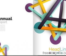 Annual report brochure cover template vector 10