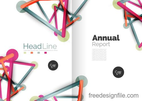 Annual report brochure cover template vector 11