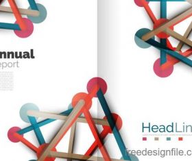 Annual report brochure cover template vector 12