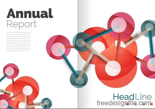 Annual report brochure cover template vector 13