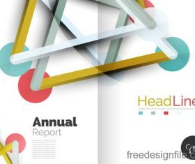 Annual report brochure cover template vector 14