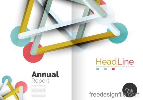 Annual report brochure cover template vector 14