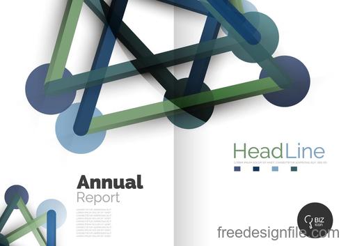 Annual report brochure cover template vector 15