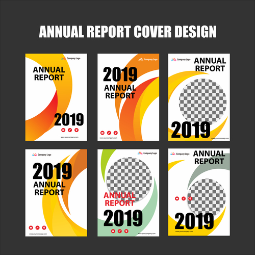 Annual report cover design vector 02