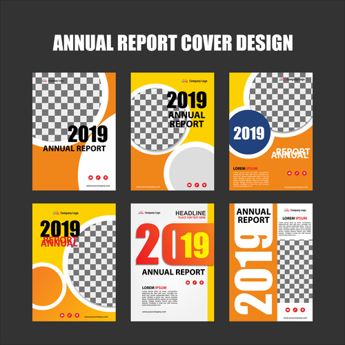 Annual report cover design vector 03