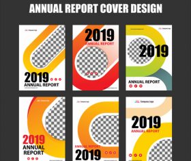 Annual report cover design vector 04