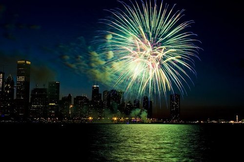 Around the World New Year Fireworks Stock Photo 02