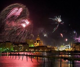 Around the World New Year Fireworks Stock Photo 04