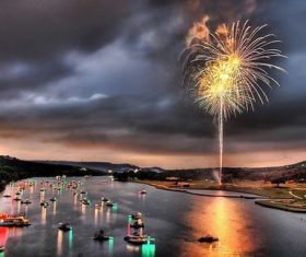 Around the World New Year Fireworks Stock Photo 06