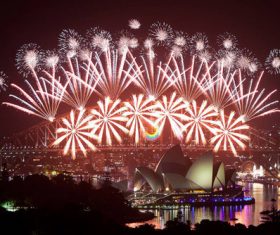 Around the World New Year Fireworks Stock Photo 12